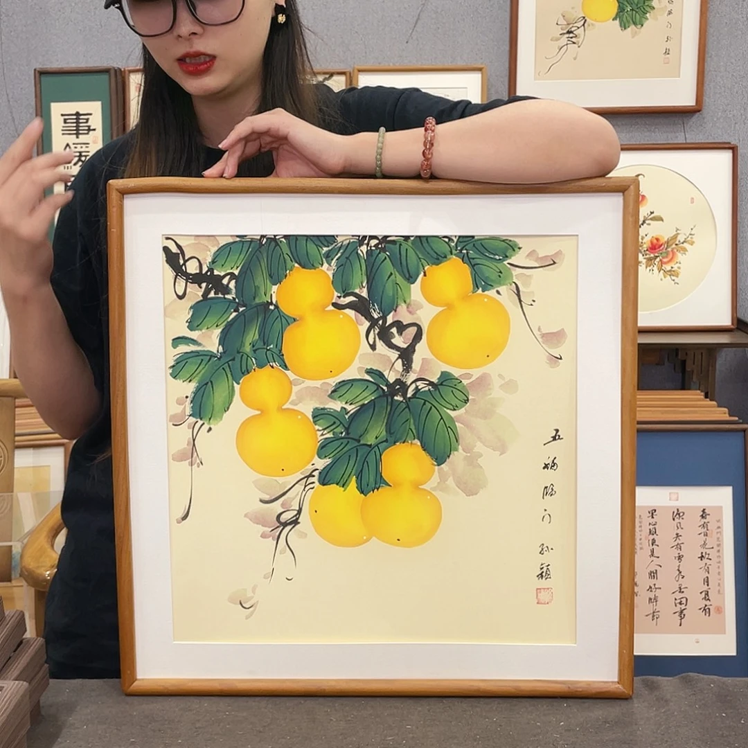 书法手绘带框尺寸：53*53