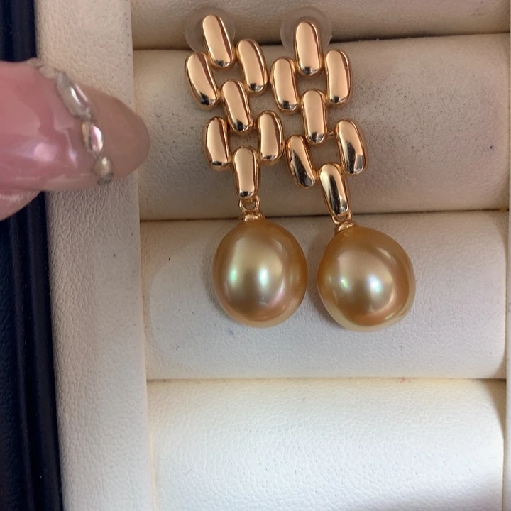 银S925镶嵌耳饰海水珍珠