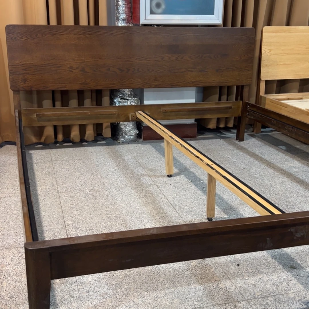 白橡木胡桃色1.8米实木床