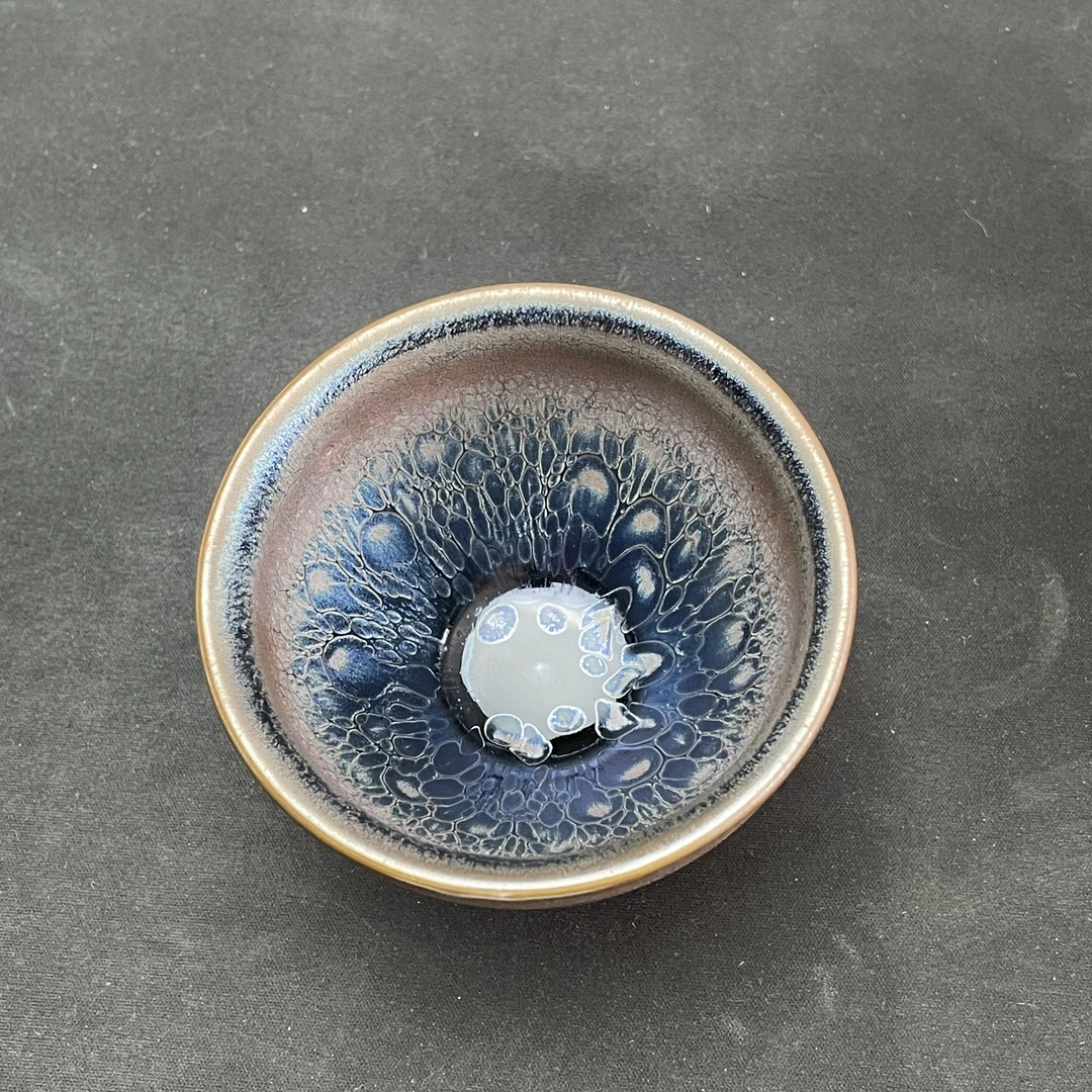 微瑕蓝油滴建盏非遗建盏茶杯主人杯