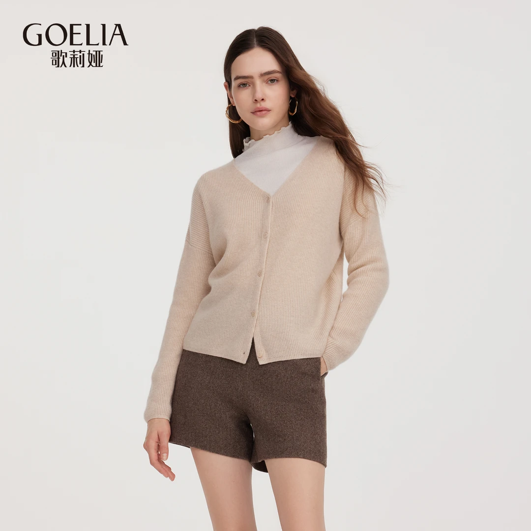 歌莉娅 冬季新品  前后两面穿开衫  1ESL6J6R0