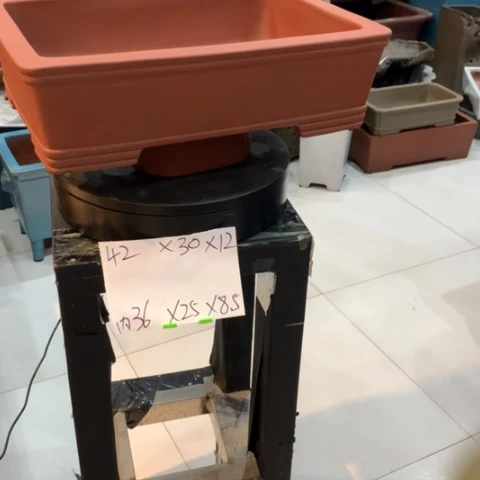 紫砂花盆红泥的长方