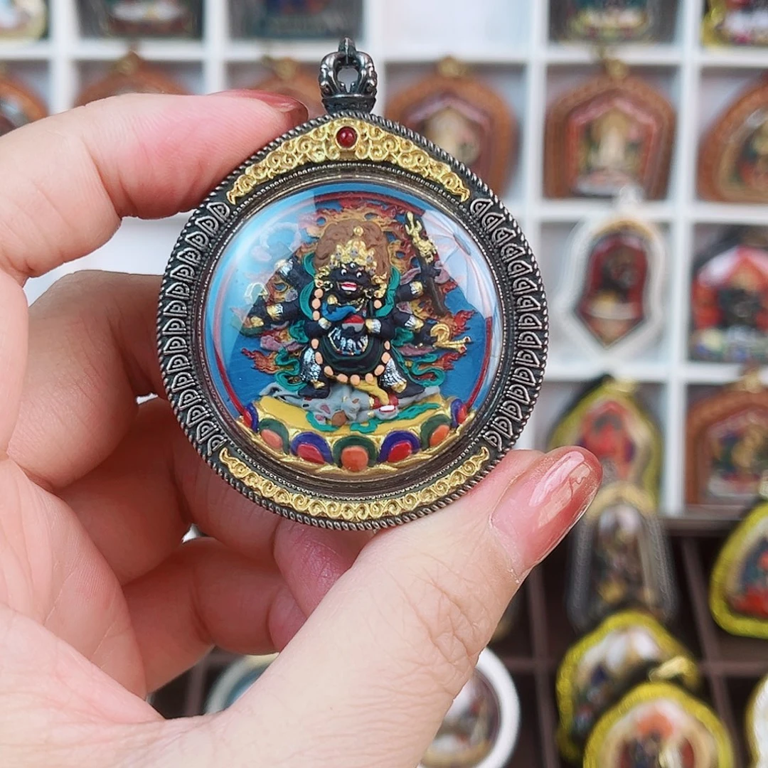 手***漂泥塑做旧款大黑天千手双面