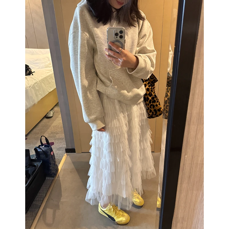 【现货清仓】花总吖【华尔兹】早春17层重工网纱松紧半身裙R425G00633