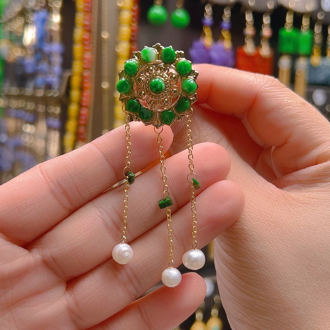 翡翠合金耳饰翡翠