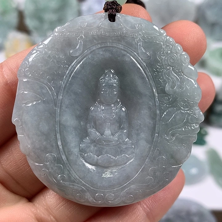 翡翠未镶嵌颈饰佛魔一念特色件观音福利