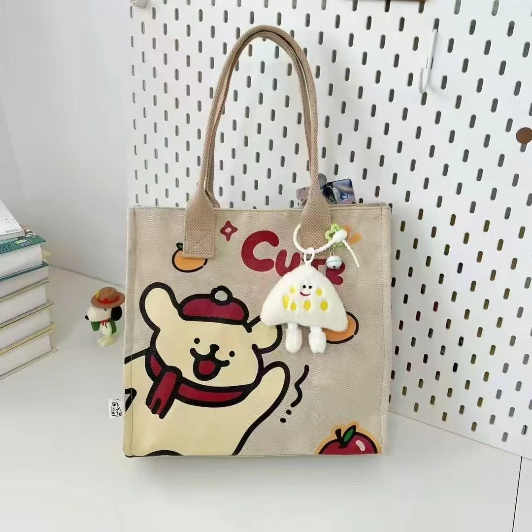 新疆包邮洋洋女包线条小狗帆布托特包
