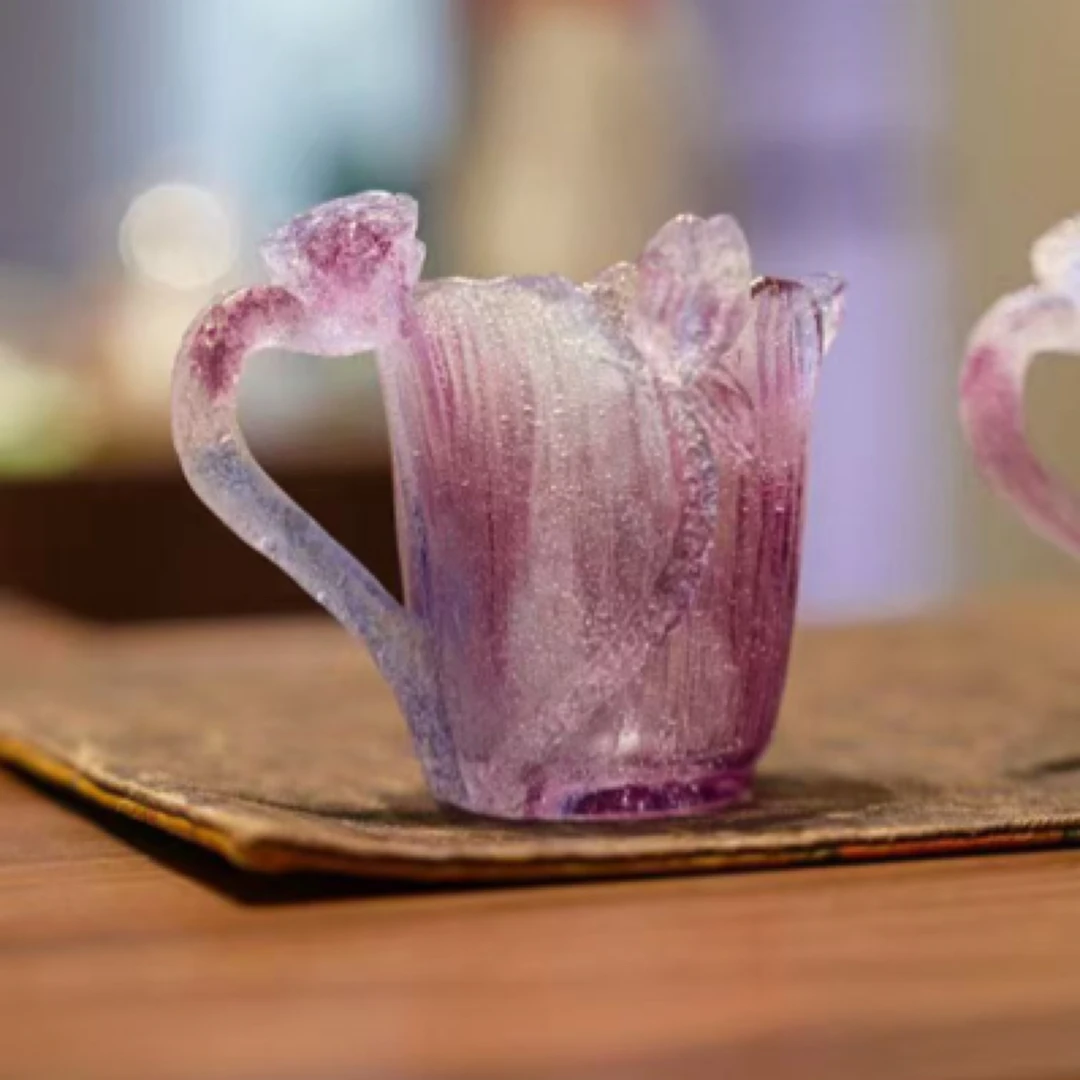 卡普拉 粉彩琉璃 沁茗茶杯 紫色