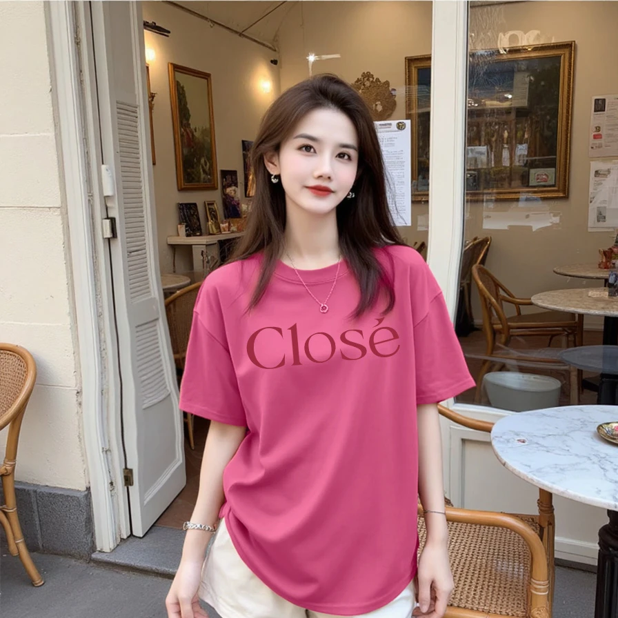 【离夏之梦】纯棉宽松高品质圆领印花夏季时尚百搭T恤纯棉休闲