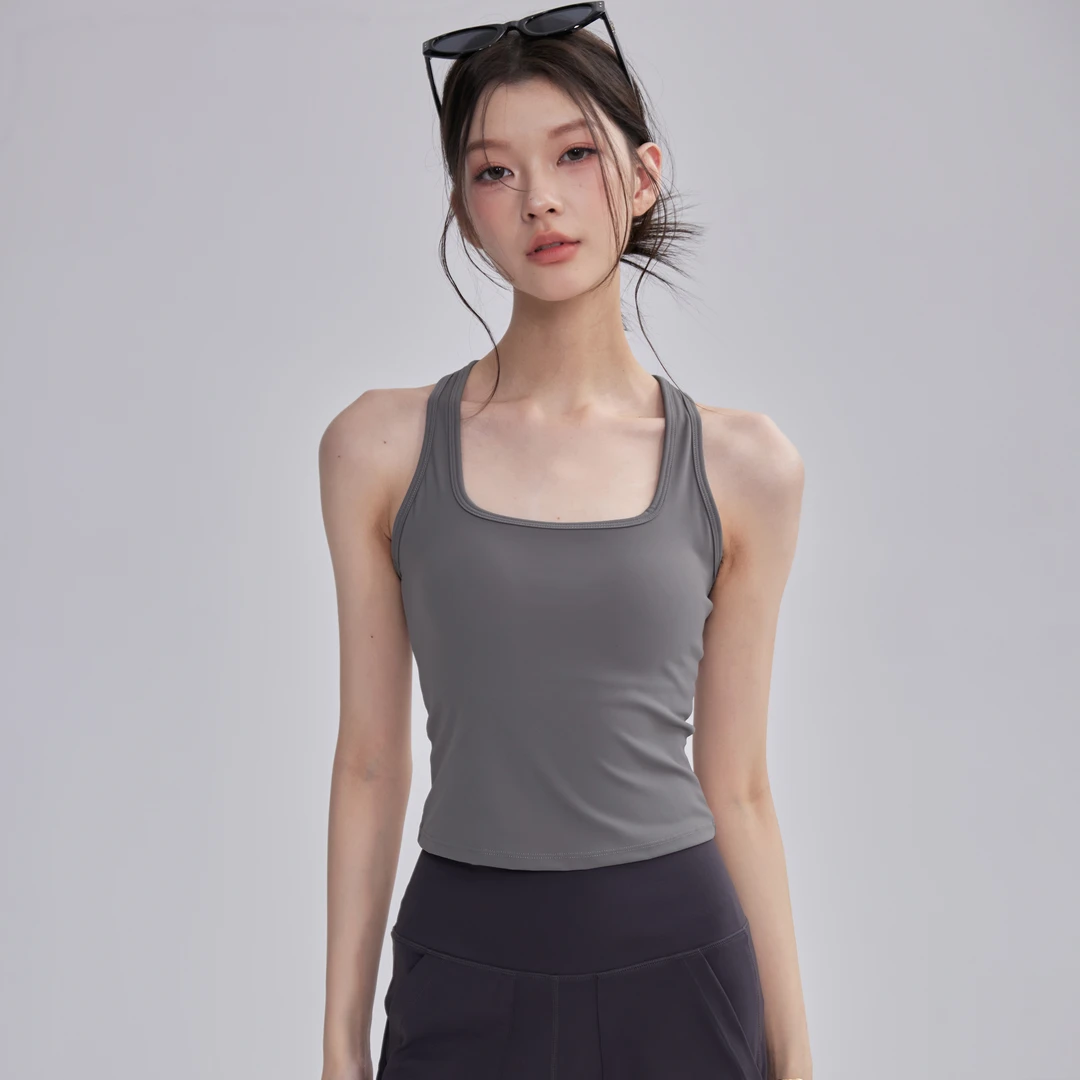 云端贝壳防震运动背心女带胸垫工字健身瑜伽内衣外穿健身服女套装