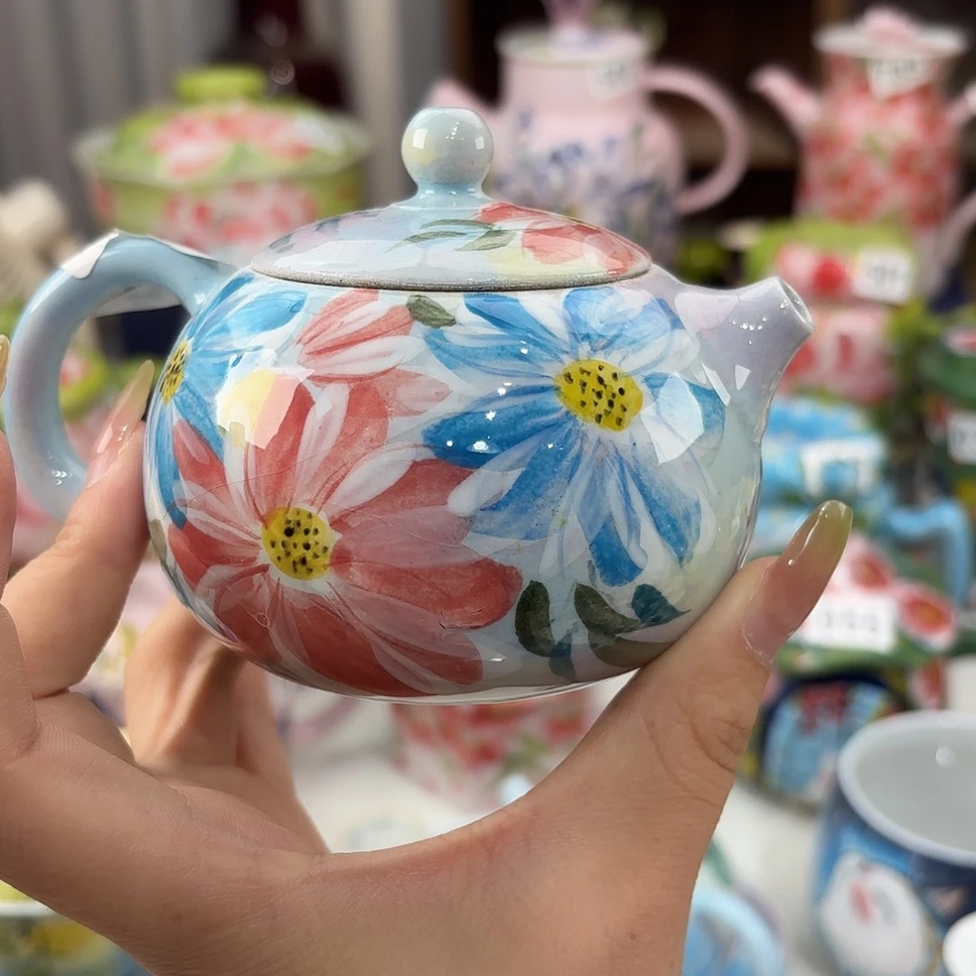 景德镇手绘高温釉下彩陶瓷茶具