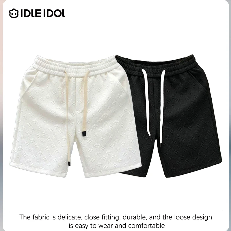 IDLE IDOL【小希专属】夏季新款休闲提花抽绳设计百搭男女时尚短裤