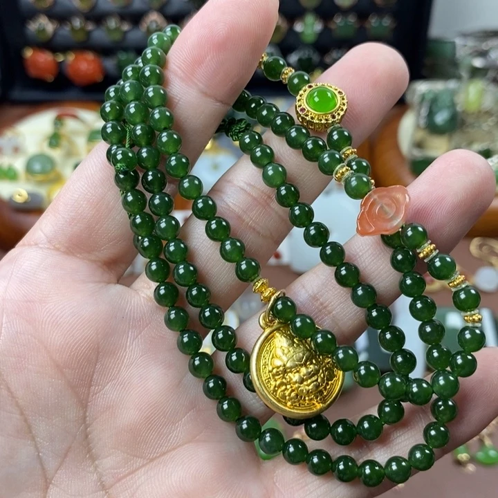 小***帽和田玉合金颈饰和田玉碧玉