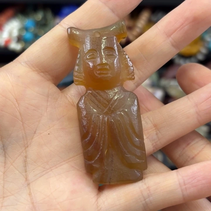 蓝***鸟玛瑙/玉髓未镶嵌颈饰