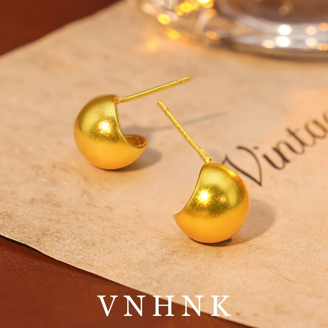 铜合金耳饰 美可儿  C231   金色（10mm）时尚气质百搭耳环预售