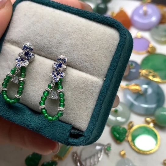 颈饰银S925镶嵌翡翠