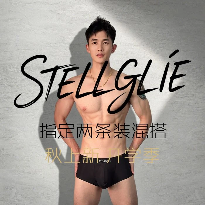 stellglie【两条装】透气常规中腰男平角内裤男装混搭内裤男生三角