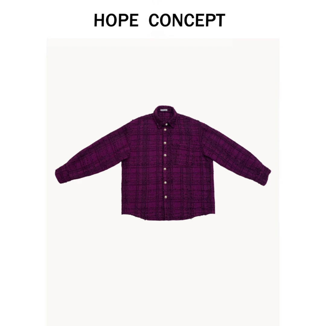 24194#HOPECONCEPT25ss时尚模范生早春焕新细闪男女同款小香衬衫