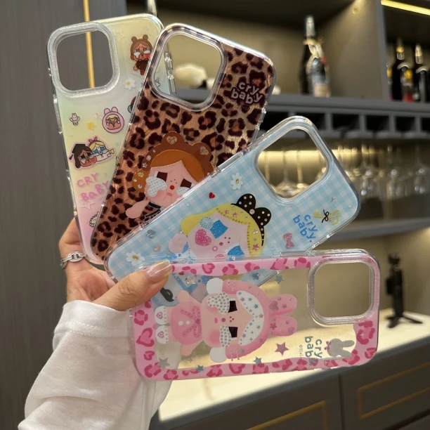 【鎏金系列】可爱哭娃系列适用苹果iPhone16/14硬背软边圆边系