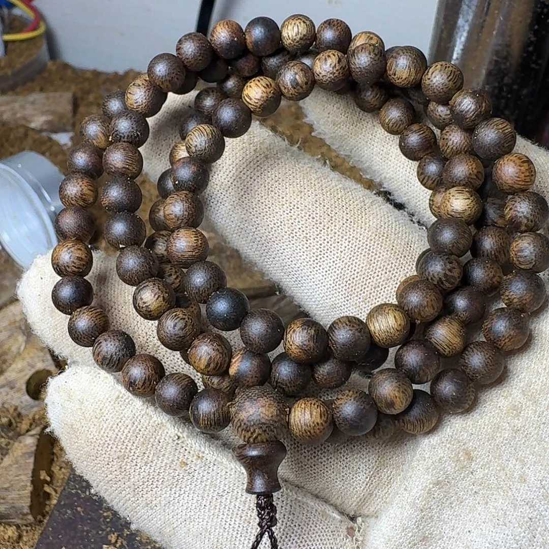 沉香手串绿奇楠沉香卡6规格118颗13克