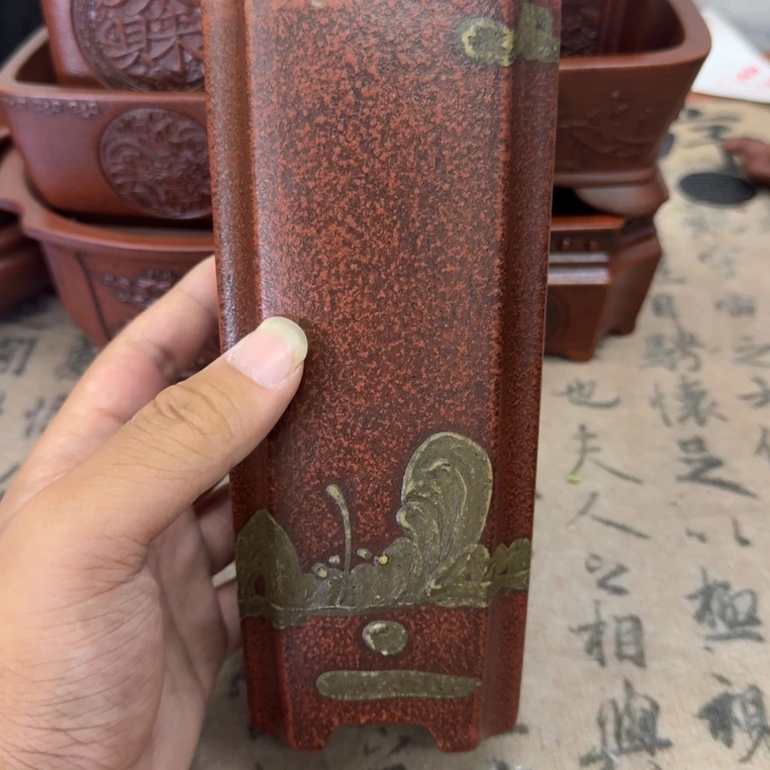 紫砂花盆7.5x17.5内经紫砂花盆