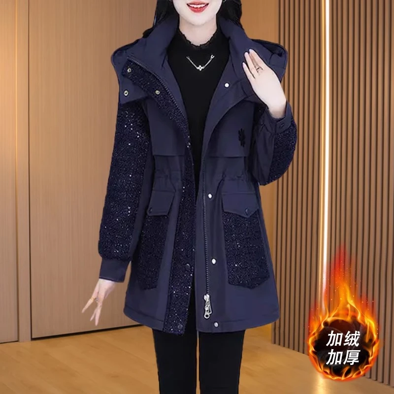 九江中长款时尚派克服女冬2025新款贵夫人加厚洋气质保暖棉衣棉服