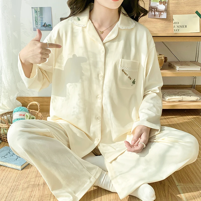 10A抗菌月子服春秋纯孕妇睡衣哺乳服棉孕期产后可调节家居服套装