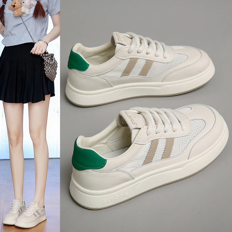 夏季新款小白鞋女网面透气百搭休闲鞋薄款软底防滑运动学生潮款