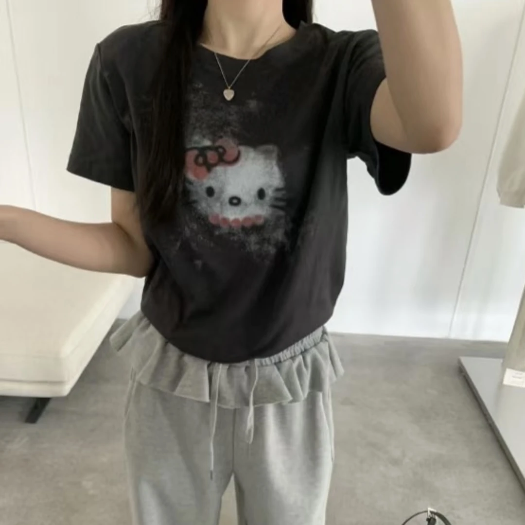 THESE DAY/2025春夏烟灰色猫猫短袖