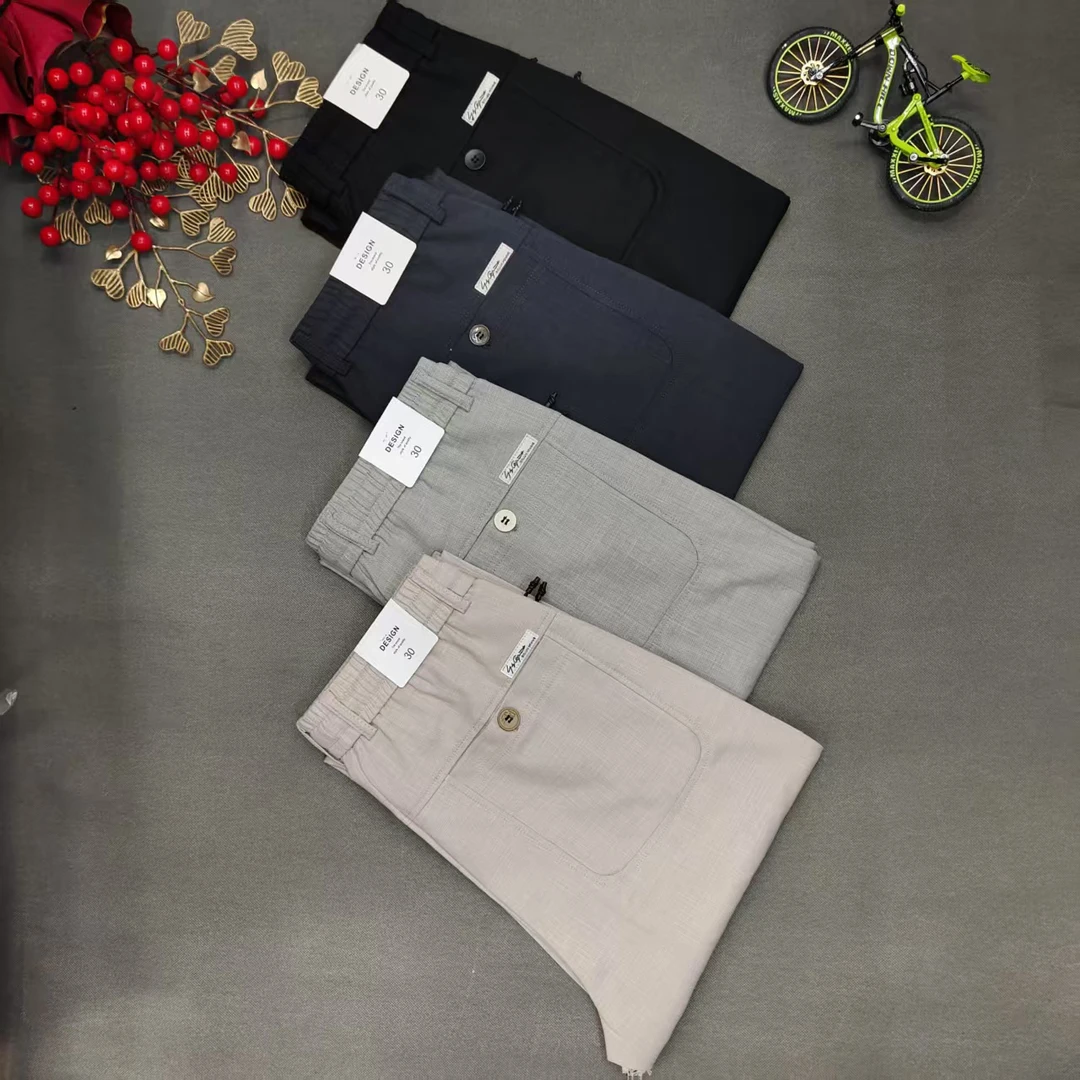 夏季新款麻感轻薄透气垂感舒适凉爽百搭宽松小直脚休闲裤【6615】