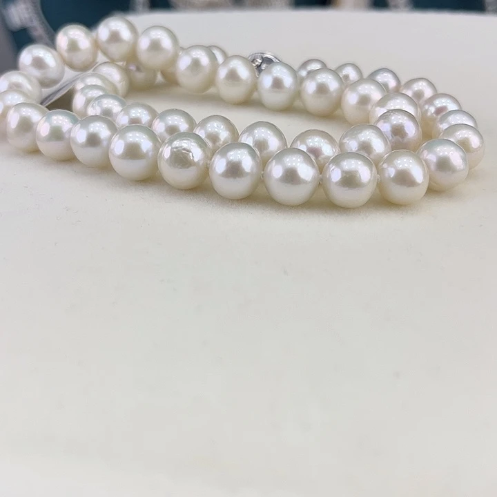 淡水珍珠银S925镶嵌颈饰10➕极光炫彩