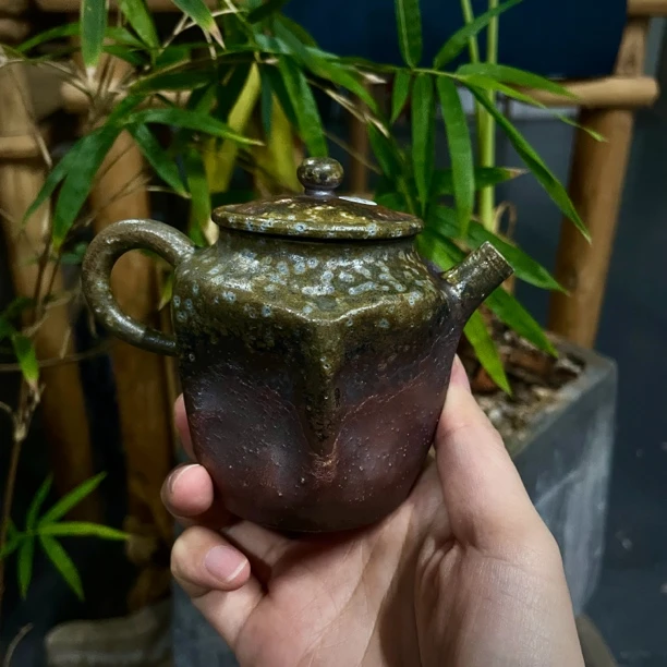 613号全手工金珍珠泥柴烧家用陶瓷壶150-160ML