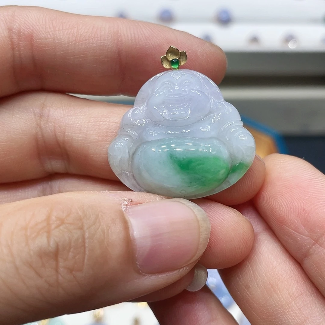 【闪购商品】翡翠18K金镶嵌吊坠(不含链)