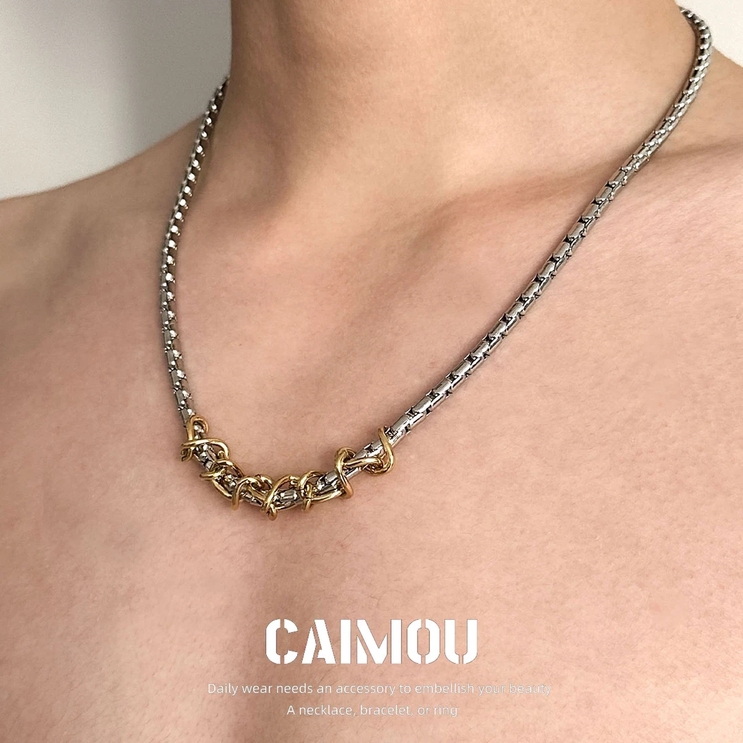 钛钢项链 金棘项链男女轻奢饰品小众设计高级感氛围感配饰锁骨链