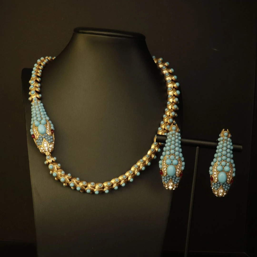 铜合金项链 蛇年优选动物形项链古巴链欧美夸张朋克嘻哈蛇形项链