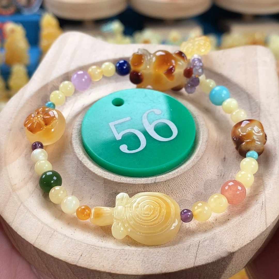 琥珀颈饰未镶嵌手链