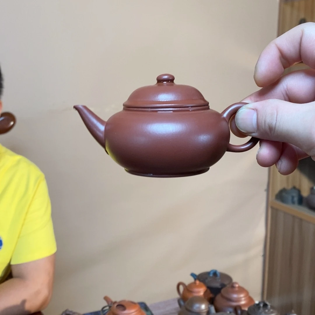 茶壶紫砂高端130cc红泥鸭蒲水平