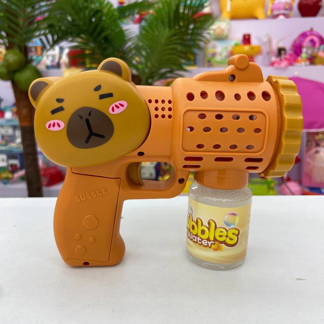 萌熊网红新款爆款自动泡泡手持多孔玩具吹泡泡枪2025爆款