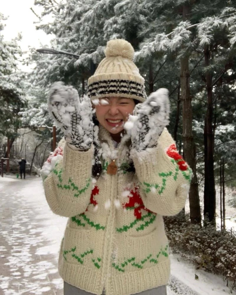 韩国urba30设计师同款粗棒针滑雪氛围感毛衣外套