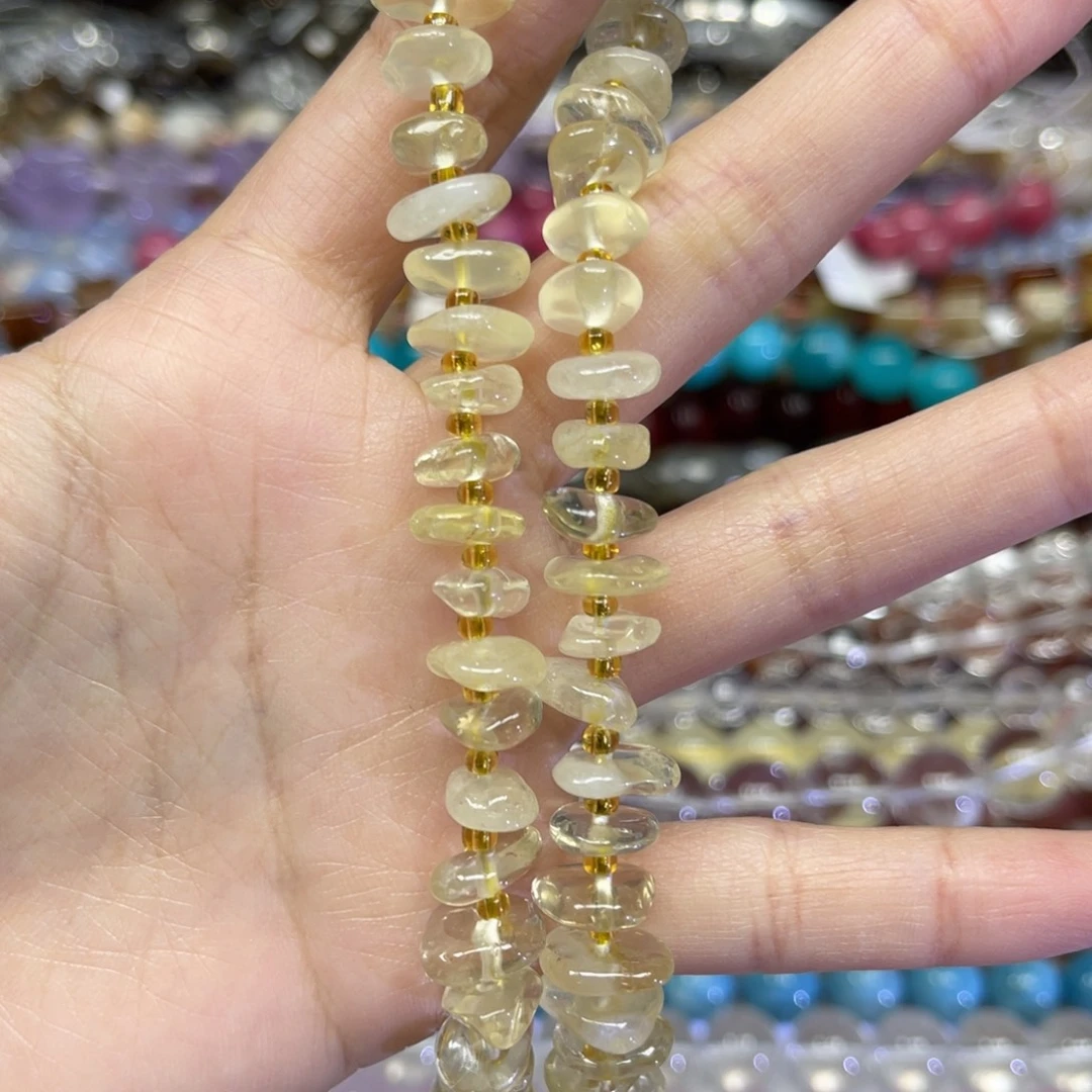 水晶未镶嵌颈饰天然黄水晶卡11长条38厘米