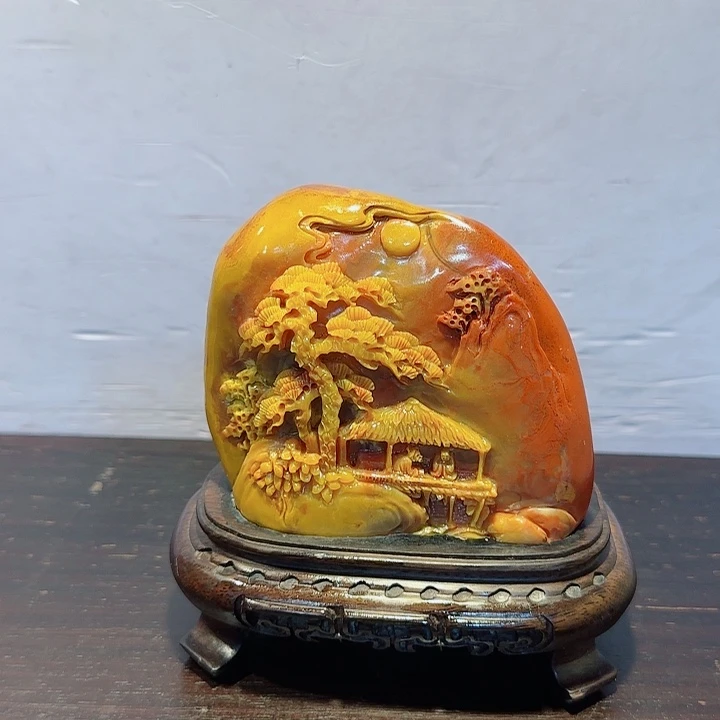 阿***解寿山石昌化田黄摆件精品