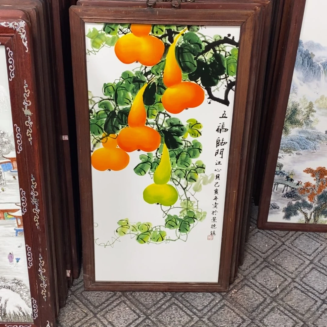 风***起瓷片景德镇瓷板画柴窑烧制