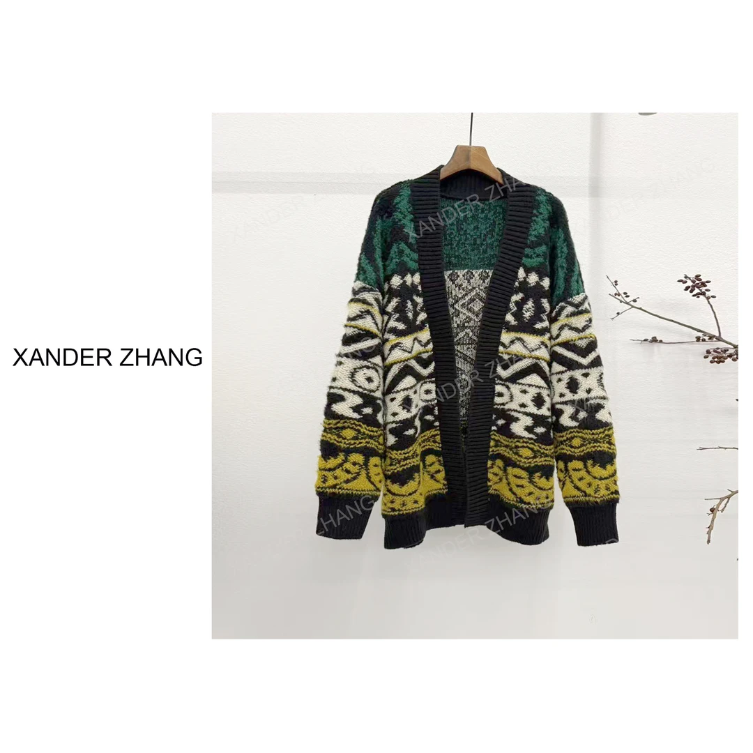 山大张山大张文艺时尚立体提花极简廓形大开衫YBMS1J720减龄显瘦