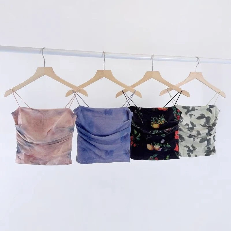 古典舞蹈练功服中国风印花打底内搭小吊带胸垫背心女形体舞蹈服