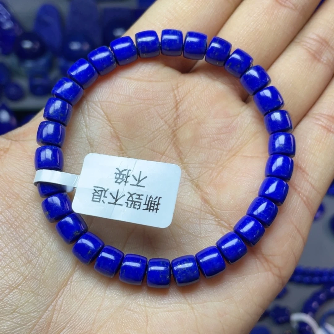 青金石未镶嵌7×5mm直切手串