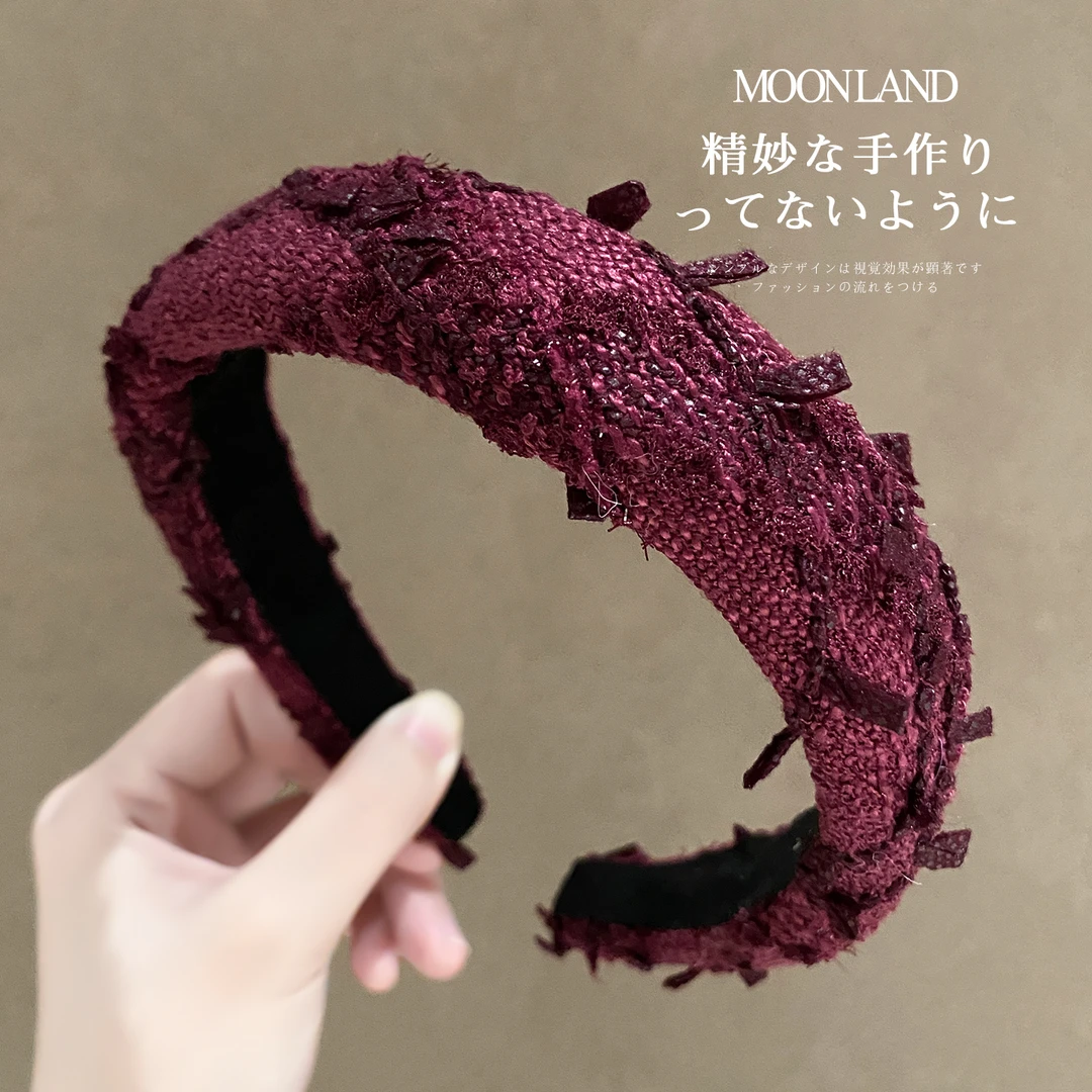 复古秋冬毛线海绵发卡女新款日常外戴洗脸发箍高级感洋气时尚头箍