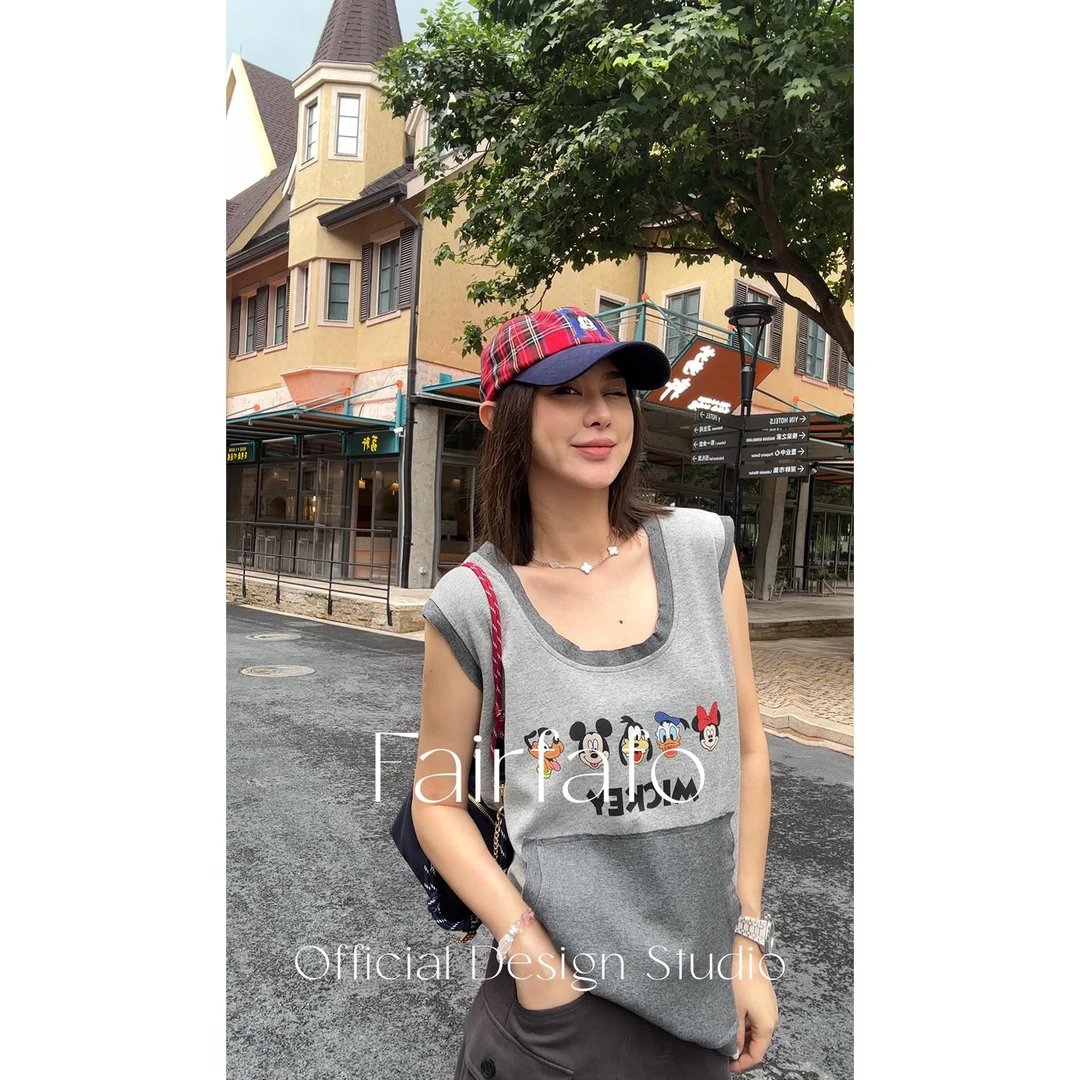 【独特设计感无袖背心】夏季清爽显瘦洋气U领重工刺绣背心LG5ZB0757