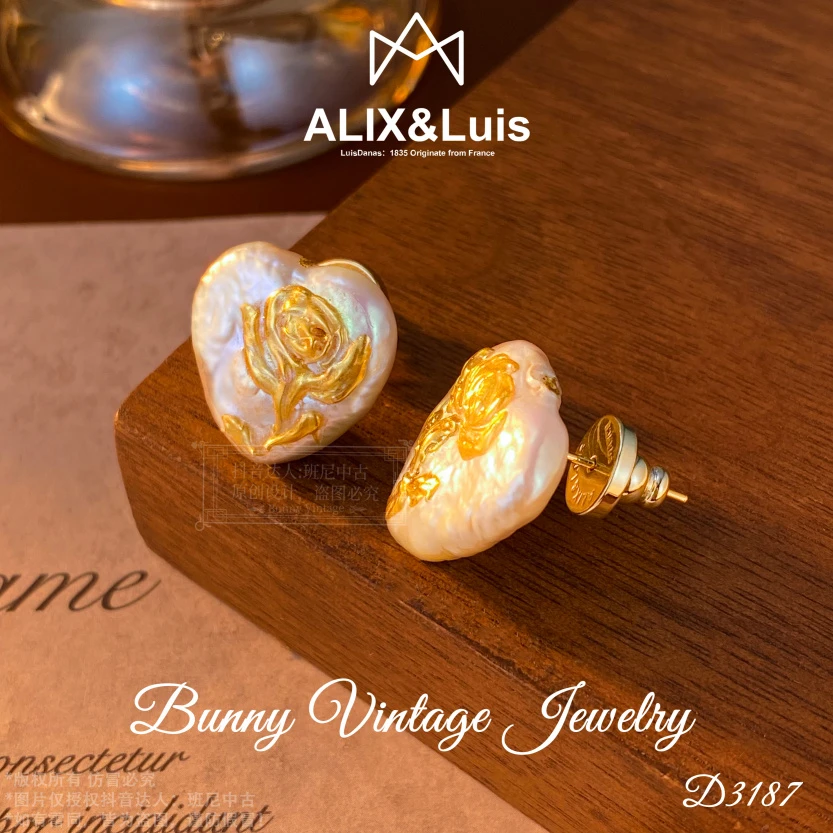 镀K金 D3187 法【金色花海】ALIX Danas 爱丽丝 耳钉