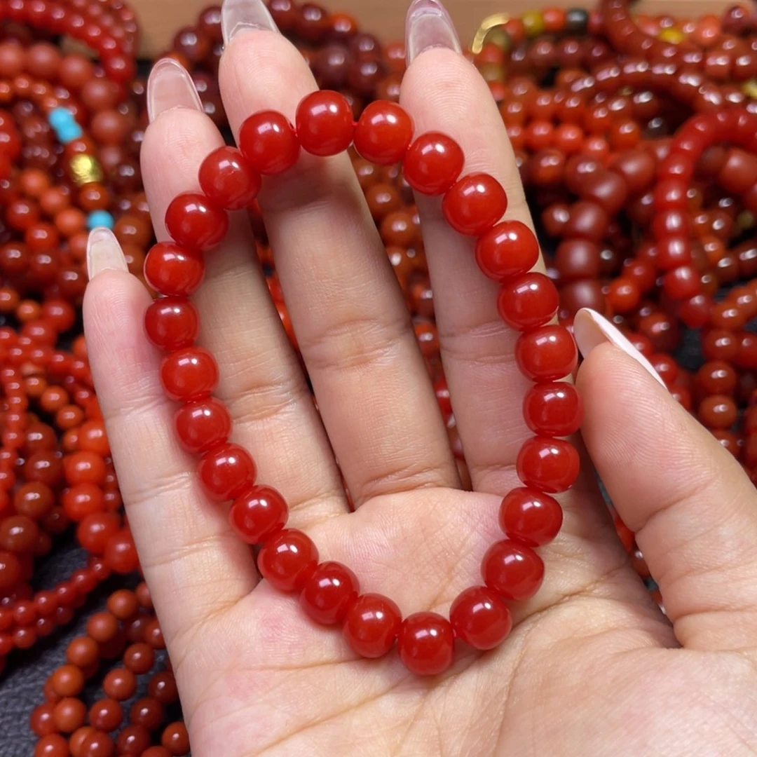 南红玛瑙手链未镶嵌杰**?