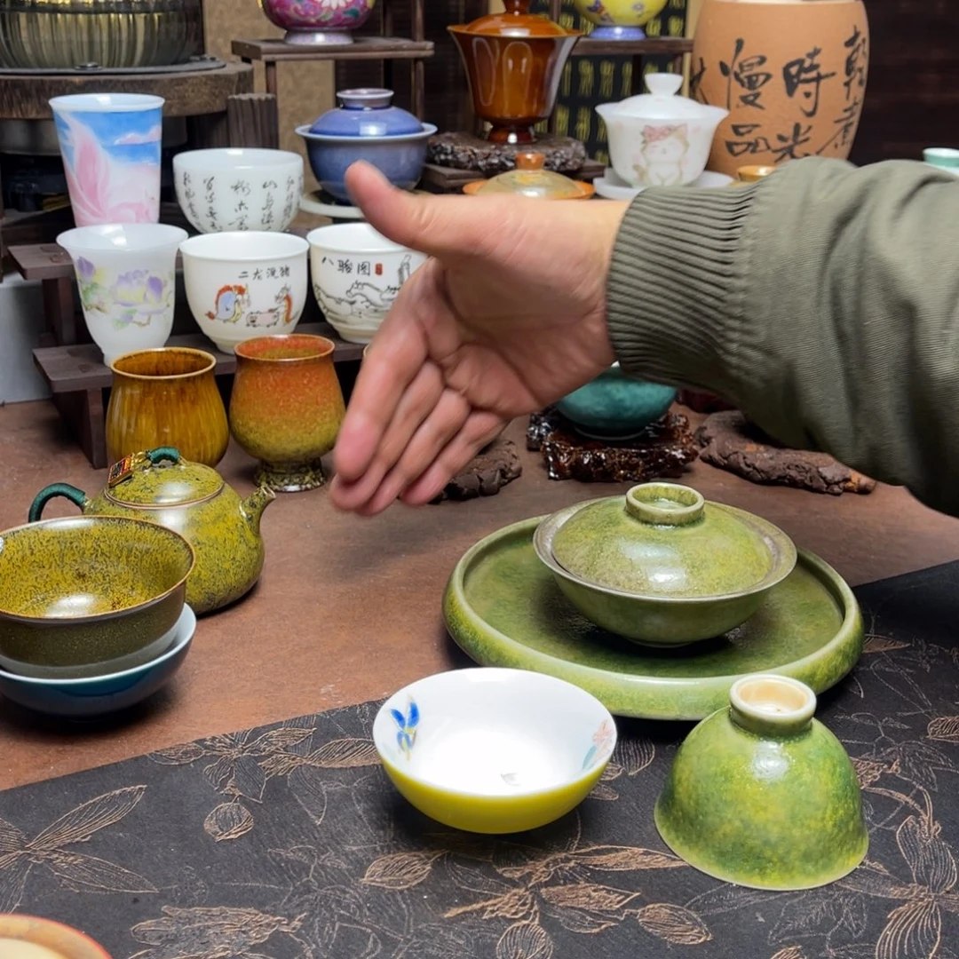新***程素铭品瓷釉下彩茶具